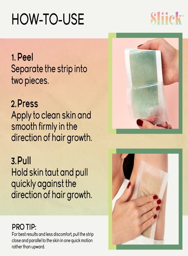 Sliick Ready-to-Use Wax Strips for Hair Removal – 40 Hair Removal Strips for Women with Jojoba Oil & Vitamin E, Includes 6 Post Wax Wipes - Image 5